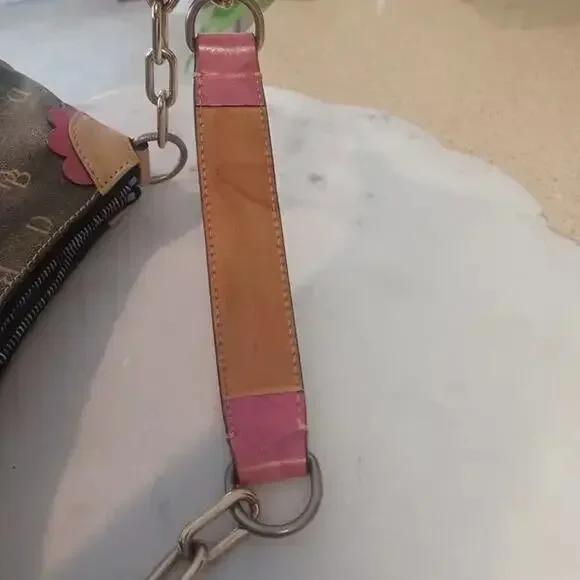 VTG Rare Dooney & Bourke Gray Multicolor Logo Baguette Bag Y2K 90s - Picture 14 of 16